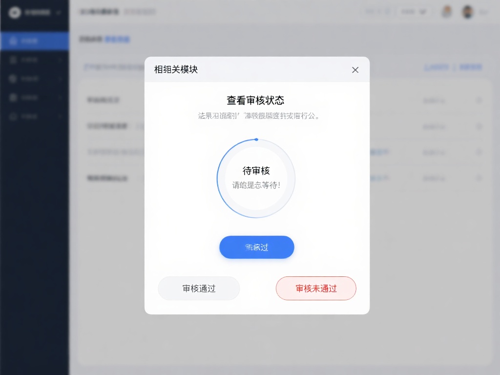 查看审核状态：在相关模块中，您可以看到审核进度或结